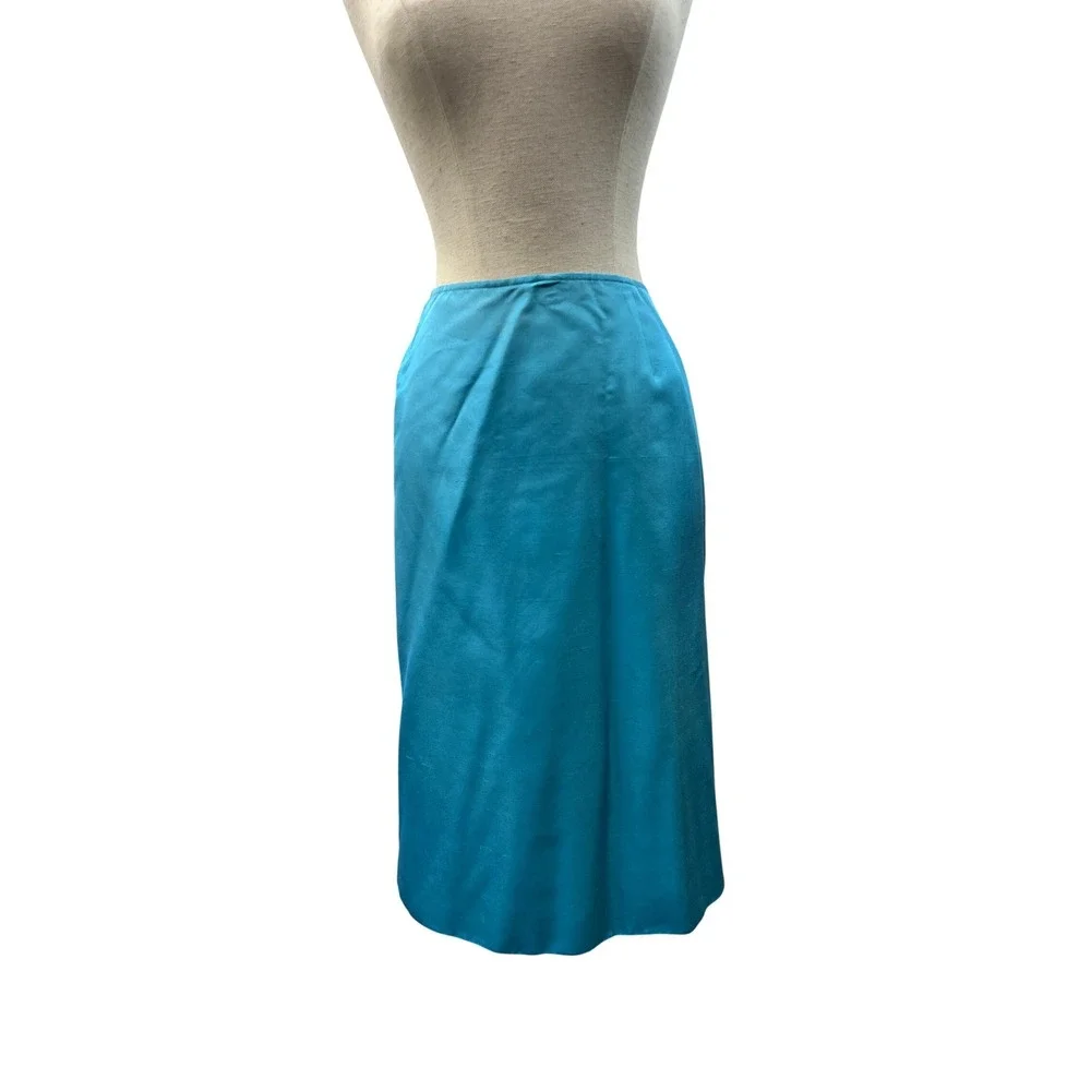 Randolph Duke Skirt Womens‎ 16 Blue NEW Floral Mesh Overlay Midi Cocktail